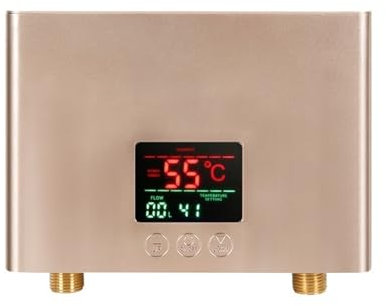 Chauffe-eau électrique, Chauffe-eau Instantané 3000W/5500W, Radiateur Électrique Mural For Salle De Bain, Douche D'eau Chaude Et Chauffage De Domestique Pour cuisine, salle de bain, buanderie(Gold,300