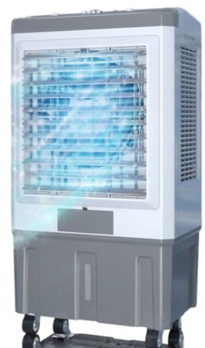 GWFBLID Aire Acondicionado Portatil Silencioso 3 en 1 Enfriador de Aire Evaporativo Sin Tubo Exterior Tanque de Agua Grande 3 Velocidades Viento Temporizador 1-12H Oscilación120° para Hogar Oficin