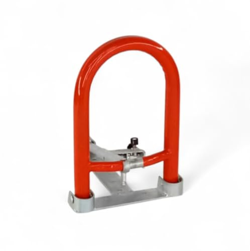 BeckerTechnik Feder-Parkbügel S verzinkt Parkplatzsperre kippbar, Kipppfosten, Parkplatzbügel abschließbar Parkbügel mit Anfahrschutz BSG-PB-S Breite 32 cm, Höhe 45 cm.