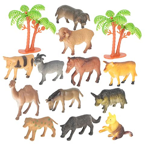 Supvox 12 Stück Tierspielzeugset Mini-Tierfiguren Spieltierfiguren für Spielzeugfiguren Mini-Tierspielzeug Miniatur-Bauernhoftier Tiere tierisches Plastik