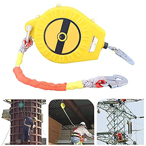 Cordón de seguridad retráctil, cuerda de vida autorretráctil de doble bloqueo, carrete de inercia portátil para protección contra caídas, capacidad de 330 libras
