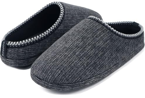 COFACE Pantofole morbide scuff per uomo con schiuma memory comode Pantofole slip-on morbide per camera da letto Zoccoli Scarpe da casa per uomo Interne ed esterne Nero Taglia 40