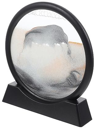 Warmhm Cadre Rond Sable Mobile Décoration de Bureau Relaxante Sablier Artistique Couleurs pour Maison et Bureau