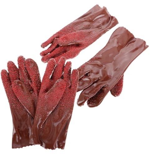 PartyKindom 2 Pairs Reusable Sewer Gloves Heavy Duty PVC Drain Gloves for Home and Garden Use Flexible Snake Shape Design for Pipe Cleaning and Hand Protection