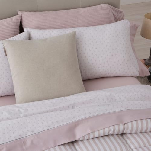 Burrito Blanco | Sábanas de Franela de algodón | Cama de 150 a 160cm. (+Medidas Disponibles) | Diseño 576 | Color Nude (150-160x190/200cm.)