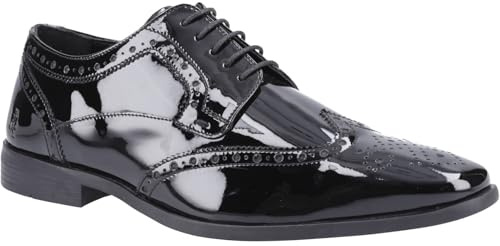 Hush Puppies Elliot läder herr svarta brogues skor, Svart, 43 EU