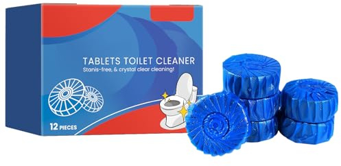 KOAHDE Blocs WC Eau Bleue,Bloc de Nettoyage de Toilette,Blocs de Nettoyage pour Toilettes Bleu,Bloc Sanitaire Bicolore,12PCS