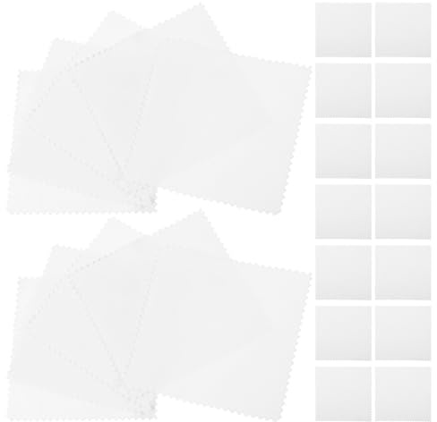 CONGARTENO Lot de Chiffons de Nettoyage pour Bijoux en Argenté et Lunettes, Microfibre Daim Blanc 8x8 Cm, 50 Pièces, Polissage pour Bijoux, Montres et Argenterie, Usage Quotidien et Voyage