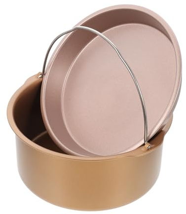 MOLUCKFU Teglie Professionali per Forno e Friggitrice ad Aria Stampi Antiaderenti per Torte e Pizza in Carbonio Accessori da Cucina Resistenti e Facili da Pulire