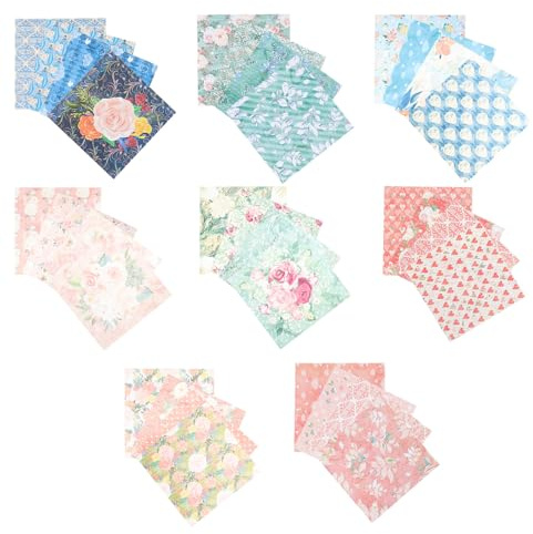STOBAZA 32 hojas Papeles Vintage para Scrapbook Grandes Papel de Arroz para Decoupage Material DIY para Álbum de Recortes Flores y Plantas Decorativas para Manualidades y Decoración de