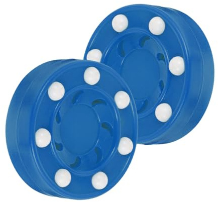 FOMIYES Palets de Hockey sur roulettes Haute Résistance pour Entraînement et Compétition Lot de 2 en PP, Rondelle Professionnelle Protège Vos Mains Lors du Jeu Couleur Aléatoire