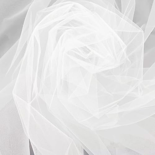 4 x 1.6 m Weiß Organza Stoff, Netz Transparenter Tüllstoff zum Dekorieren