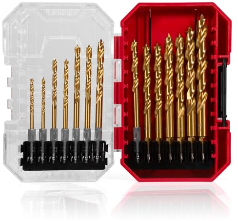 Mtchavno Holzbohrer Set 14-tlg. HSS-G, 3–10 mm Brad Point Holzbohrer mit Zentrierspitze, Präzise Bohrer Set Holz für Weichholz & Hartholz, inkl. Box