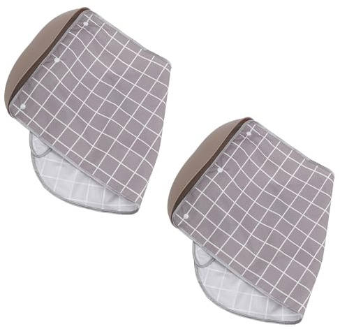 VICASKY Lot de 2 Grands Bavoirs Imperméables pour Adultes Seniors Gris à Carreaux avec Récupérateur Amovible, Protège-vêtements Lavable, Confortable au Cou, Repas à Domicile Ehpad