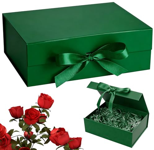 Geschenke Box Geschenkbox Mit Deckel Grün 22 * 16 * 8.5cm Geschenkverpackung Geburtstag Geschenkverpackung Box Geschenkverpackung Geschenkbox für Hochzeiten Geburtstage Jubiläen