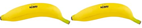 Nino Percussion Fruit Shaker Banane – Musikinstrument für Kinder ab 3 Jahren – Kunststoff, Mehrfarbig (NINO597) (Packung mit 2)
