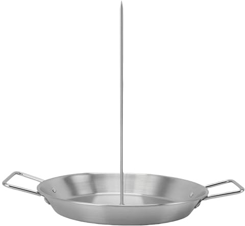 Generic Spiedino Verticale Supporto per Spiedo Verticale in Acciaio Inossidabile Comode Maniglie per Griglia, per Domestica, Diametro 9,8 Pollici