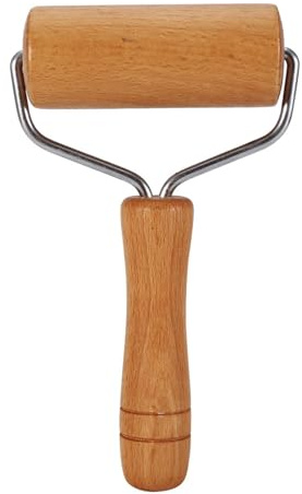 SIXRUN Mattarello in Legno, Rullo per Impasti per Pasticceria e Pizza con Design 2 in 1 per Cotture a Spessore Uniforme, Biscotti, Pasta Frolla, Pasta per Torte (Stile 2)