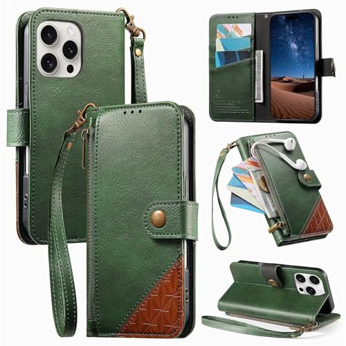 Funda para Motorola Moto Edge 40 Neo 5G, Funda Billetera de Cuero PU Bloqueo RFID, Cierre Magnético, Soporte Plegable, Ranura para Tarjeta Carcasa Case Cover,Verde