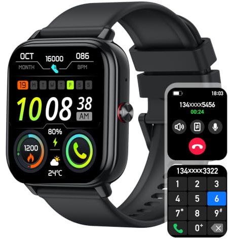 Smart Watch for Men Women, 20 Days Battery Smart Watches Men Answer Dial Call Smartwatch 1.83 Fitness Trackers with Heart Rate/Sleep/Fitness Monitor IP68 Waterproof Activity Tracker for Android iOS