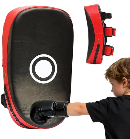 Box-Trainingspratzen - Gebogenes Tritt-Trainingsgerät aus PU-Leder | Box-Schlagpratzen,Für den Einsatz im -Fitnessstudio, Kickboxen, Kampfsport, Karate, Coaching von Kindern, Männern und
