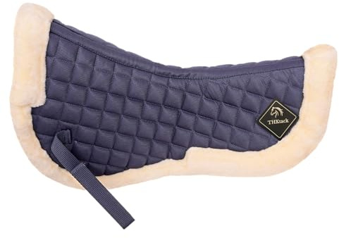 THKtack Faux Fur Half Saddle Pad for Horses Fully Lined Half Pad | Quilted, Breathable, Shock Absorbing, Moisture Wicking, Contoured Fit
