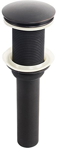 KUNGYO Fregadero para Lavabo sin Ranura Empujar para elevar Haga Clic en Tapón para Desecho Clack Tapón para Desagüe sin Desbordamiento Terminado (Negro)