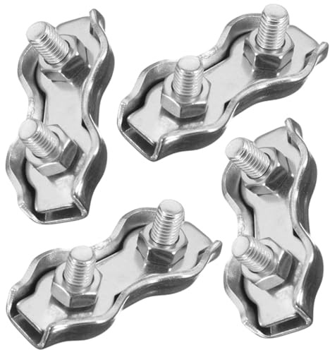5mm Duplex Wire Rope Clips – A4 316 Marine Grade Stainless Steel Double Bolt Cable Clamps for Boat Rigging, Yacht, Sailing & Outdoor Wire Rope Fastening (Pack of 4)
