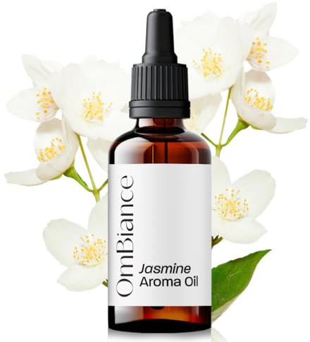 OmBiance Jasmin-Duftöl, für Diffusor, Aromatherapie, Kerzen, Massagen und Parfums, 100 % reiner, langanhaltender und entspannender Blumenduft, 30 ml, Jasmin, 30 ml