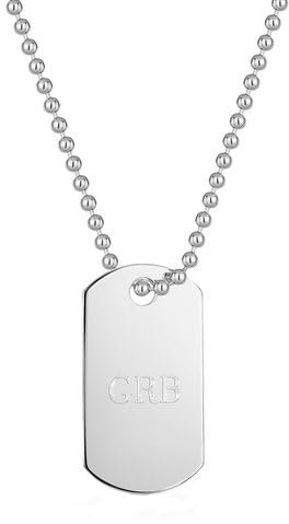 Erkennungsmarke und Kette aus poliertem Chrom