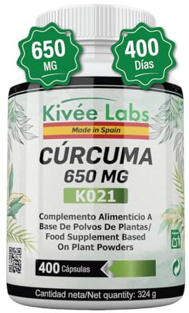 400 Cápsulas Cúrcuma Orgánica con Jengibre y Pimienta Negra Fórmula Mejorada (400 Días) | Potente Antiinflamatorio y Antioxidante Natural | Cúrcuma en Cápsulas