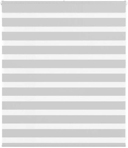 vidaXL Zebrarollo Hellgrau 130x100 cm Stoffbreite 125,9 cm Polyester, Zebra-Rollo, Doppelrollo, Zebra-Jalousie für Fenster, Doppelrollo, Zebra-Rollo