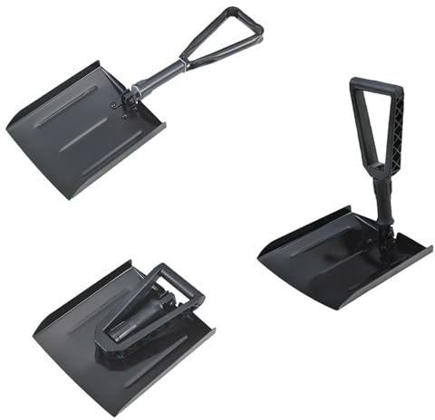 LuminescentDream Pala de Nieve Plegable,Pala Nieve Coche con Mango ergonómico en Forma de D,Pala de Nieve Plegable Ligera y portátil para Jardinería Actividades Al Aire Libre Pala de Nieve(Negro