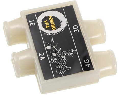 Vaguelly 4-hole White Plastic Pitch Pipe Tuner for Guitar and Ukulele, Accurate Wind Tone Accessory Suitable for Beginners and Professional Musicians