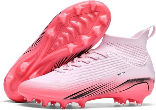 Kmrlofiy Fotbollsskor, herr, pojke, High Top Spike, mikrofiber, Cleats, professionella fotbollsskor, utomhus, atletisk, träningsskor, tävling, Amg J1, 44 EU