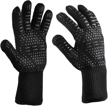 ELAYARD 2 piezas Guantes de Cocina Resistentes al Calor con Aislamiento Térmico y Protección Contra Incendios Antideslizantes y Duraderos para Barbacoa Horno y Trabajo Alta Temperatura