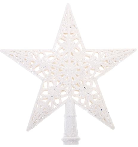 TOYANDONA Albero di Natale Topper Stella Decorativa Puntale Forma di Stella per Albero di Natale Materiale Plastico Leggero Vintage