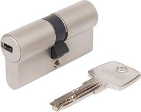 Abus EC 550 - Cilindro di sicurezza per serratura, chiudibile/apribile su entrambi i lati anche con chiave inserita nel cilindro, 30/45