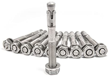 myMAW Schwerlastdübel 10 Stück Packung M12 Edelstahl A4 VA Bolzenanker Schwerlastanker Keilanker Anker Dübel M 12