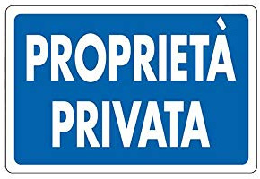 CARTELLO PROPRIETA' PRIVATA 30x 20 ALLUMINIO [TARGOTIMBRI ]