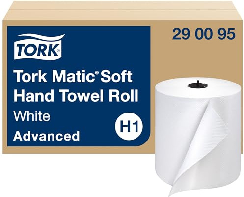 Tork 290095 avanzada suave Single-ply mano rollo toalla, blanco (Pack de 6)