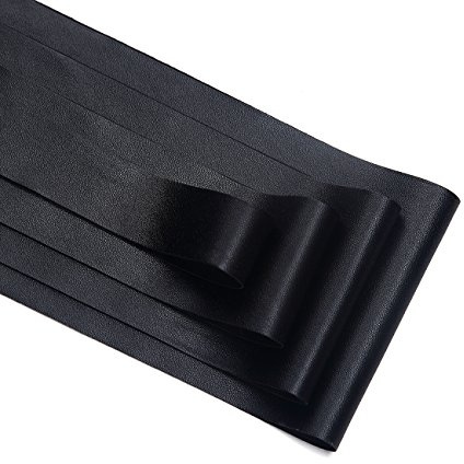 Neotrims PU Kunstleder Band Tape Borte, Schnitt in 4 Breiten,-anschmiegsame Bindung, Coach Kinderwagen Gurt Strip. 5 Farben. PU vorne, Satin nicht gewebter Stoff Bonded Rückseite., Kunstleder, schwarz, 100mm-2.5yards