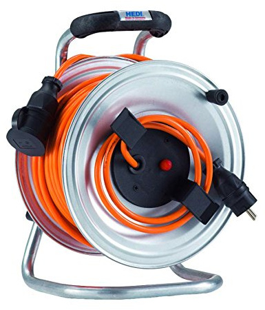 HEDI G2S50NTF010 Geräte-Kabeltrommel, 250 V, silber, schwarz