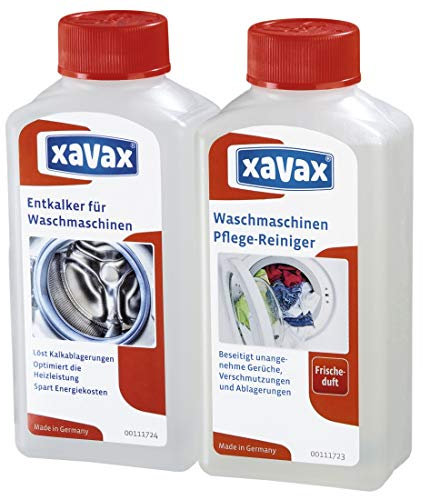 Xavax Waschmaschinen Entkalker Pflege-Set, Entkalker plus Reiniger mit Frische-Duft (2 x 250 ml)