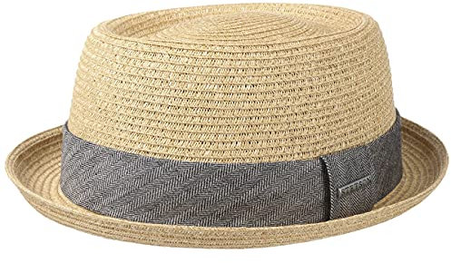 Stetson Strohhut Pork Pie Robstown Toyo Sonnenhut Damen Herren Strandhut Fedora Hut aus Toyo-Stroh Sonnenschutz 40 Frühjahr Sommer Natur L (58-59 cm)