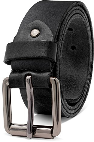 ROYALZ 'Richmond' Ledergürtel Herren aus robusten 4mm Büffel-Leder, Vintage Jeans-Herren-Gürtel mit Dornenschließe Voll-Leder 38 mm