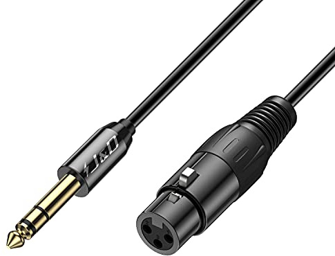 J&D 6,35mm auf XLR Kabel, PVC Geschält 6,35 mm (1/4 Zoll) TRS Männlich zu XLR Weiblich XLR auf TRS 1/4 Balanced Stereo Audio Verbinden Adapterkabel für Redner Kondensator Mic Gitarre Mixer AMP, 2.7m