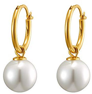 Heideman Ohrringe Lio Damen - aus hochwertigem Edelstahl - silber gold rosegold farbend poliert - Ohrstecker für Frauen mit 10mm Perle weiß