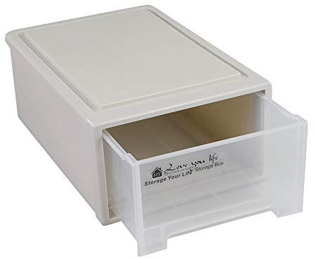 Rinboat 12 Quart Plastic Stacking Storage Drawer Unit Front Box, 1 Pack