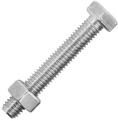Sechskantschrauben M16x70 mm mit Sechskantmuttern M16 aus Edelstahl A2 (5 Stück) | DIN 933 & DIN 934 - Maschinenschrauben - Edelstahlmuttern von MESAROS®